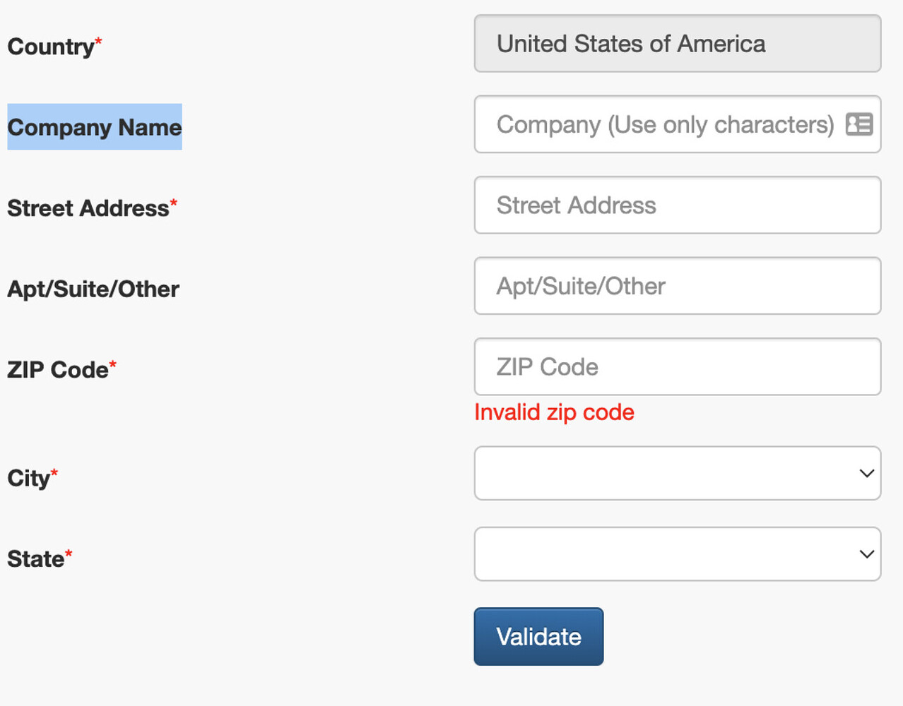 Passport renewal Company name in customer mailing address section