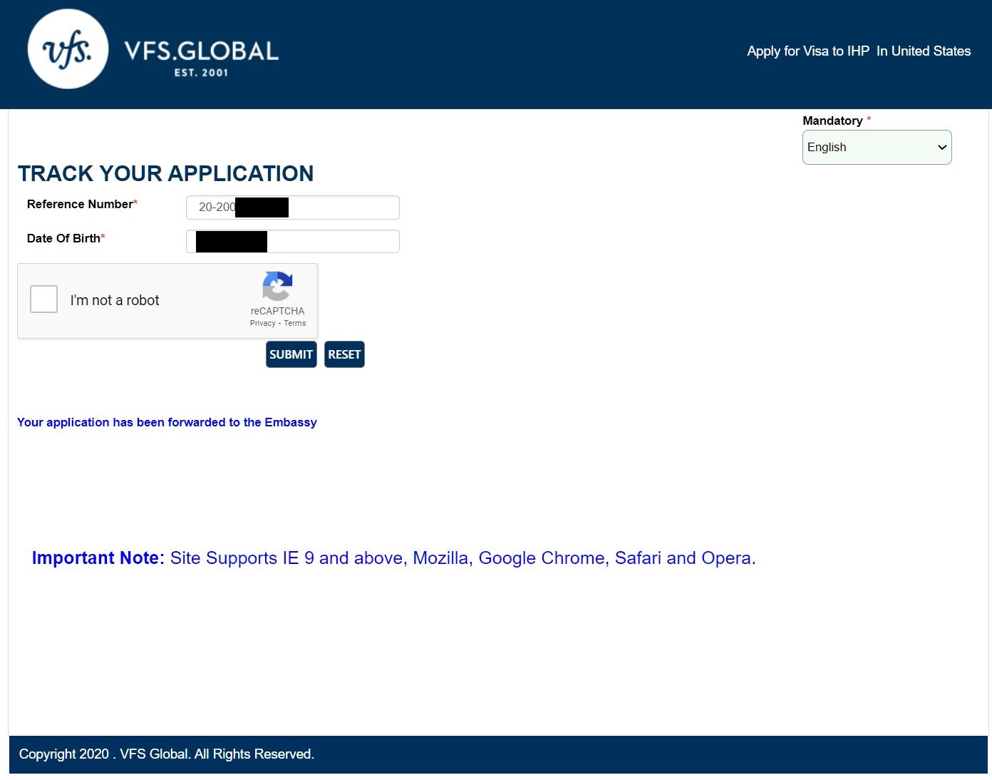 Visa.vfsglobal.com Usa